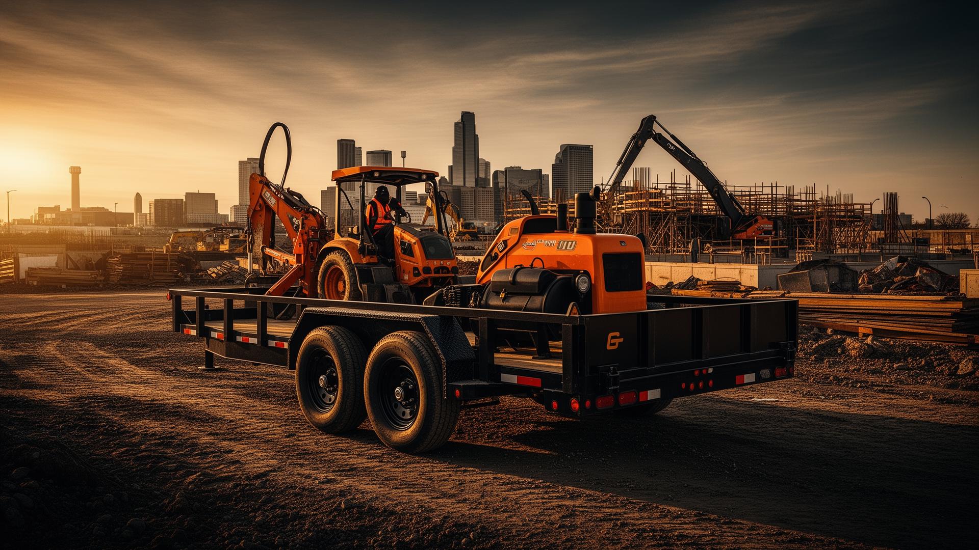 Heavy-duty trailer at a Tulsa job site